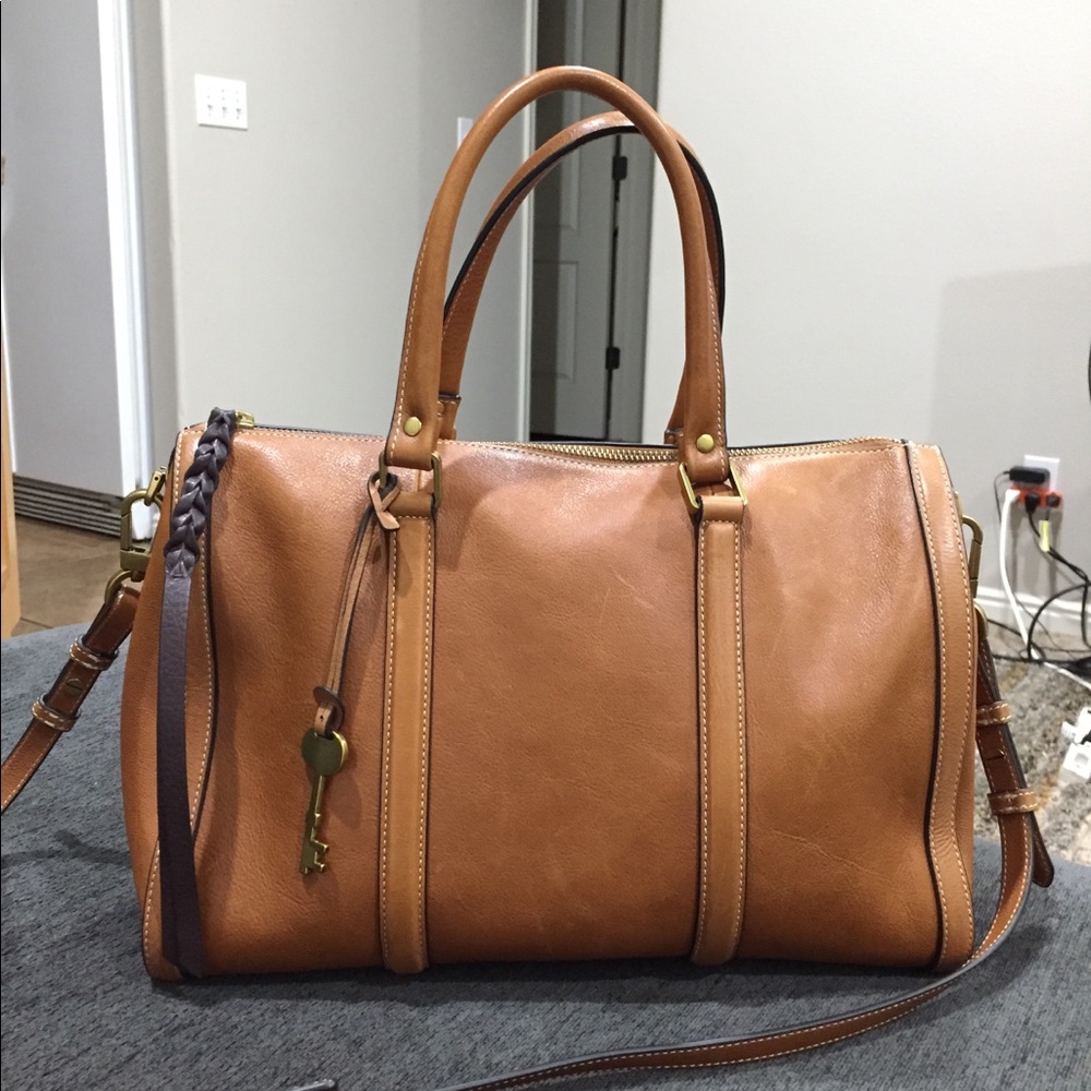 Fossil leather satchel